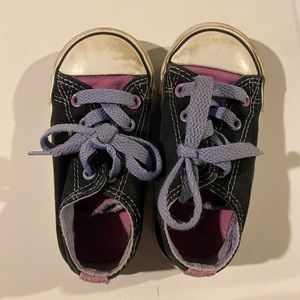 Girls Converse black and purple toddler 6